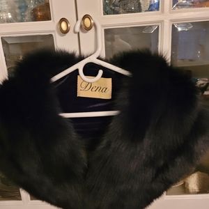 Dena Black Fox Fur Stole
